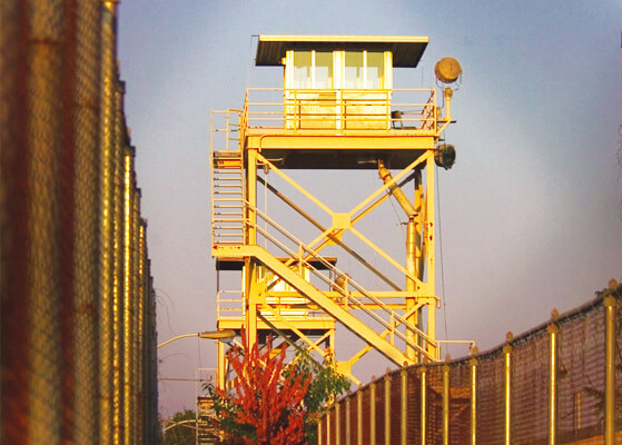 View of a guard station at the Lorton Correctional Facility site in Lorton, Virginia