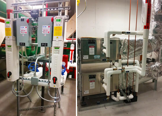 Interior view of heat pump systems at the United States Department of Health and Human Services